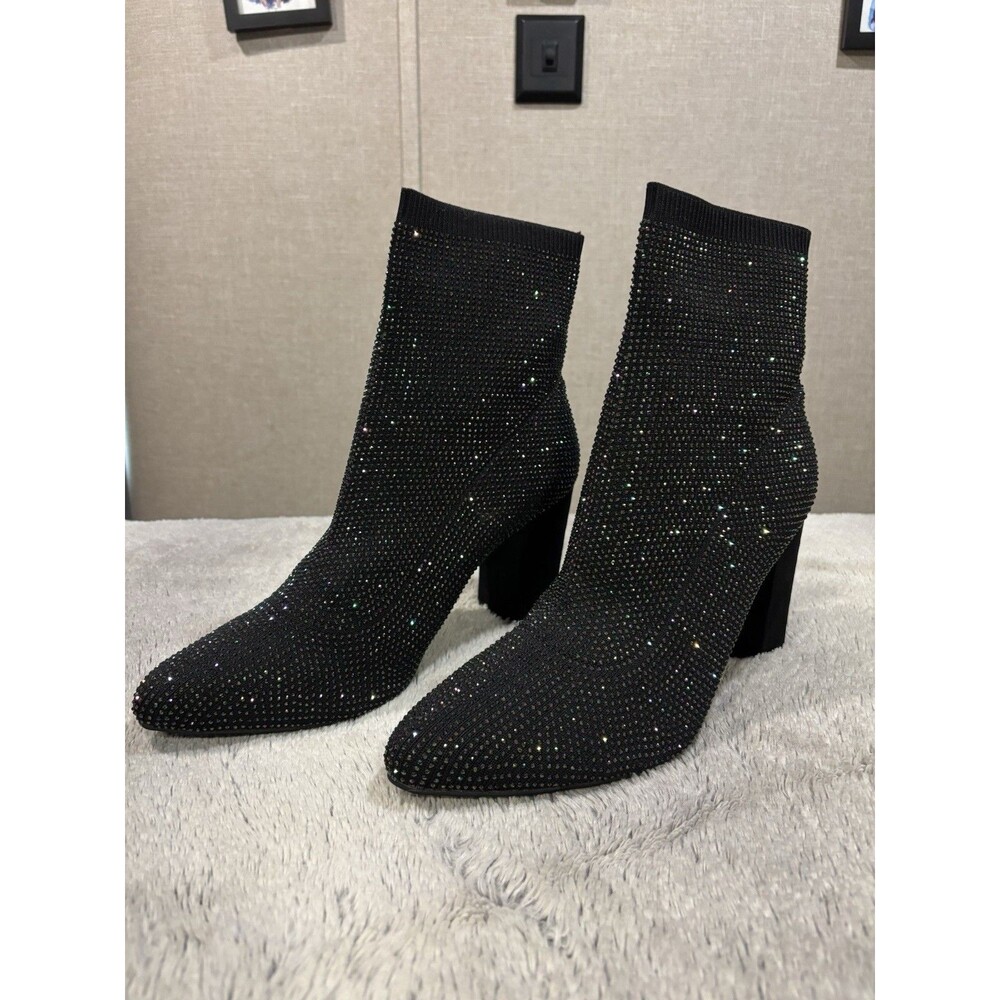 Wild Pair Baybe Bling Sock Booties Black Ab Bling Size 10.5M NIB